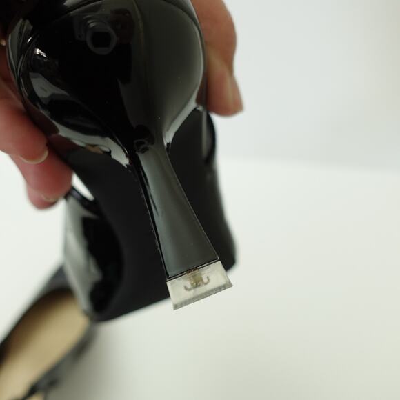 NEW Xin Jing Shoes Pump Slingback Kitten Heel Pointed Toe Leather Black Size 37 - Picture 7 of 9